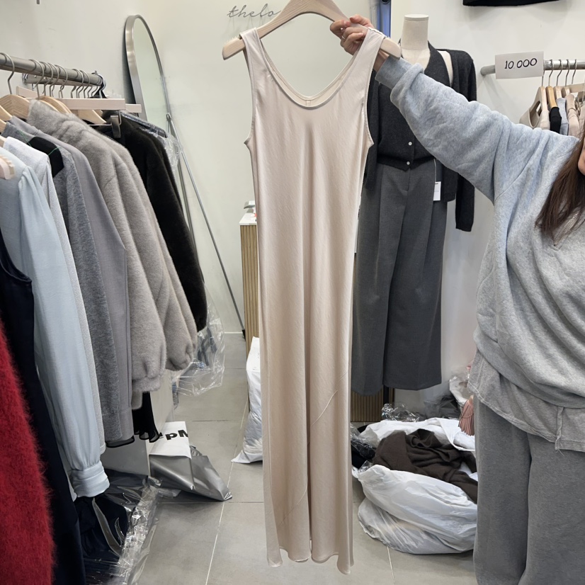 THE LOW韓國代購㊣女裝新品職業熱賣推薦人氣休閑連衣裙超長THE LOW連衣裙圖色1