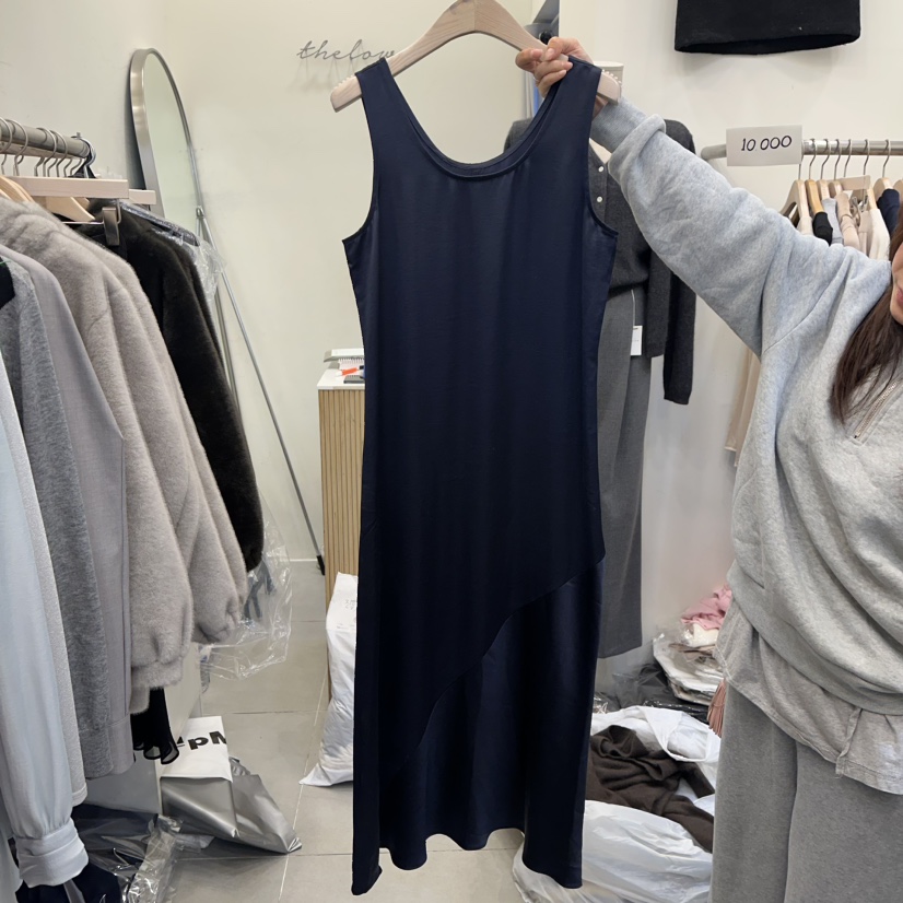 THE LOW韓國代購㊣女裝新品職業熱賣推薦人氣休閑連衣裙超長THE LOW連衣裙圖色3