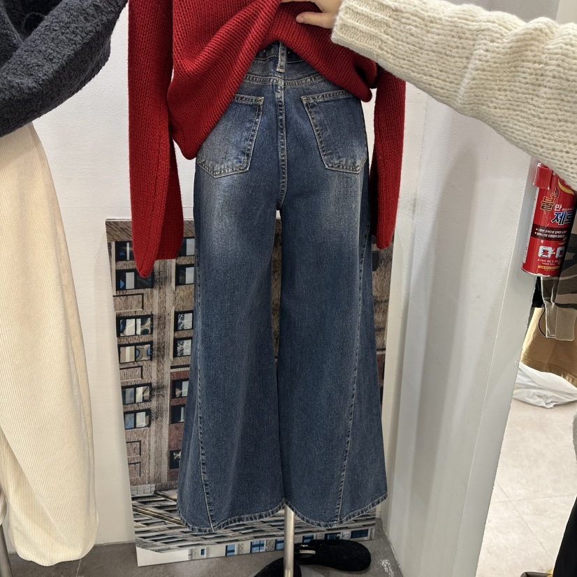 DELIGHT-L韓國直郵㊣女士新品真品25秋冬時尚休閑牛仔褲羊毛DELIGHT-L牛仔褲