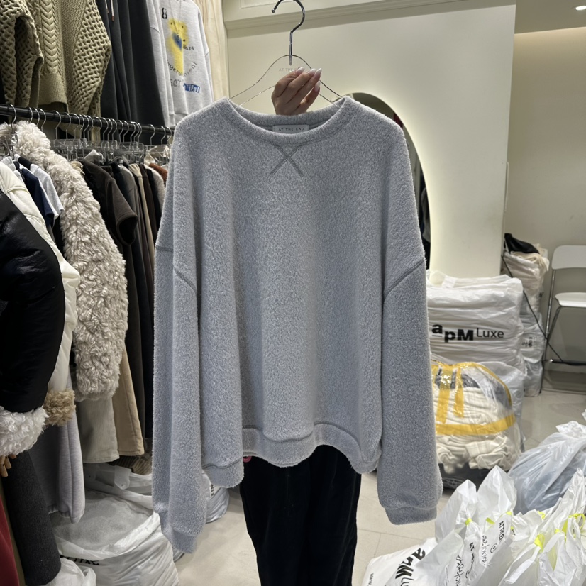 AT THE END韓國代購㊣女裝新品熱賣休閑人氣職業衛衣加絨AT THE END衛衣圖色2