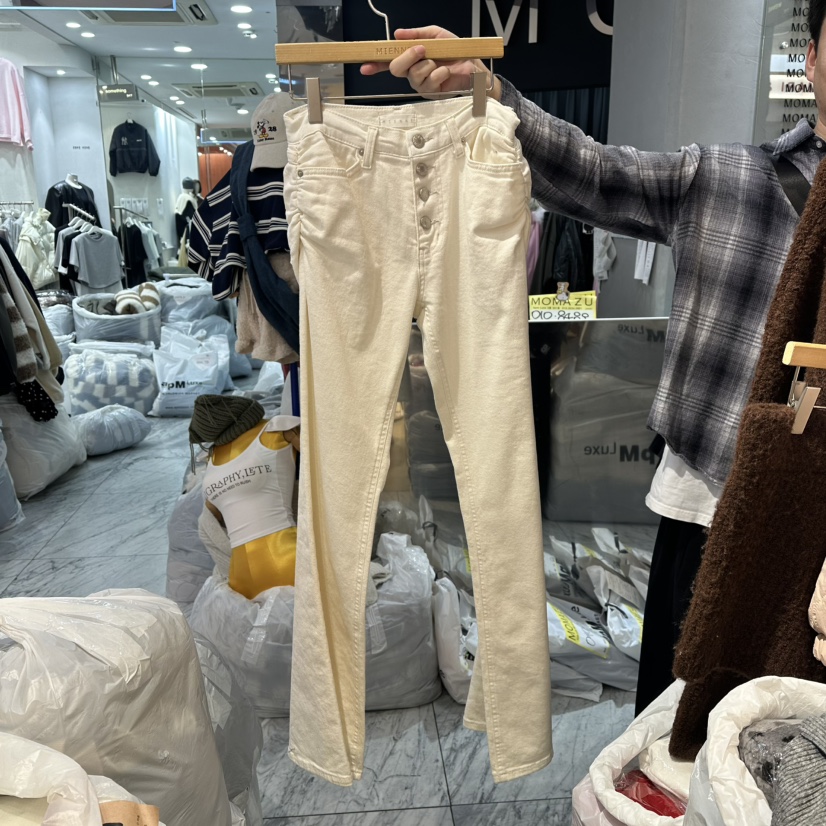 MIENNE東大門㊣直郵女士新款真品時尚推薦人氣休閑褲喇叭褶皺MIENNE休閑褲圖色1