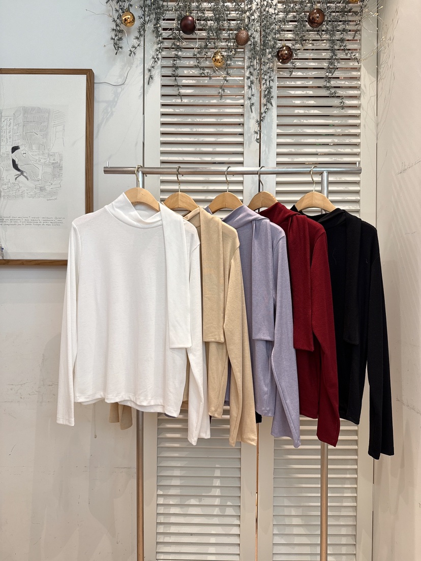 FAVE-L東大門㊣代購女士新款推薦職業真品熱賣長袖T恤圍巾FAVE-L長袖T恤