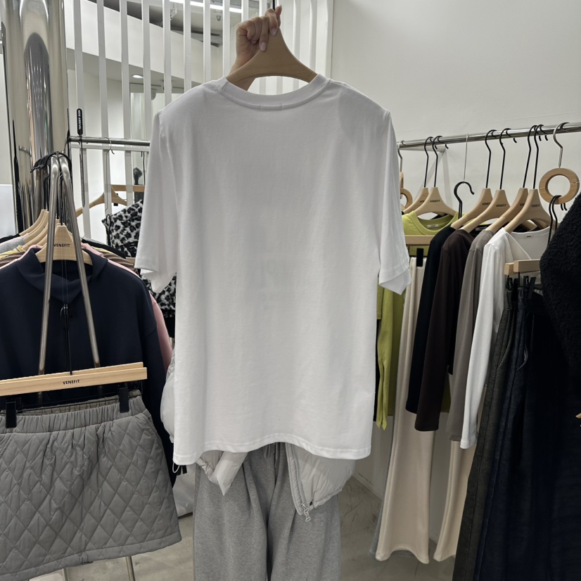 VENEFIT東大門㊣實拍女士新款職業推薦25秋冬真品人氣時尚T恤VENEFIT/JENNIET恤