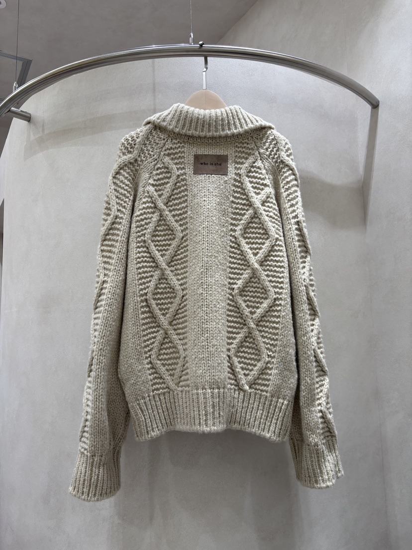 WHO IS SHE東大門㊣實拍女裝新款熱賣休閑人氣職業毛衣開衫WHO IS SHE毛衣