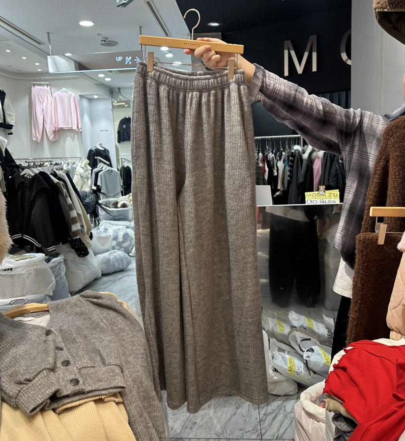 MIENNE韓國代購㊣女士新款熱賣休閑時尚推薦職業休閑褲抓絨MIENNE休閑褲圖色3