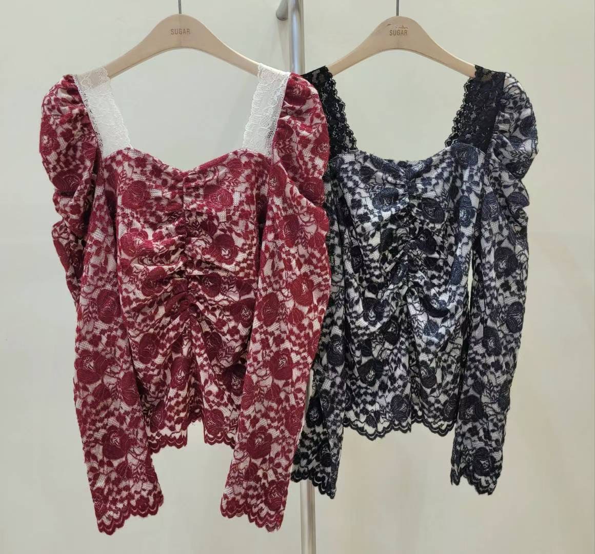 SUGAR-슈가-T韓國代購㊣女士新款25秋冬職業人氣襯衫蕾絲衫SUGAR襯衫/蕾絲衫圖色2左二色