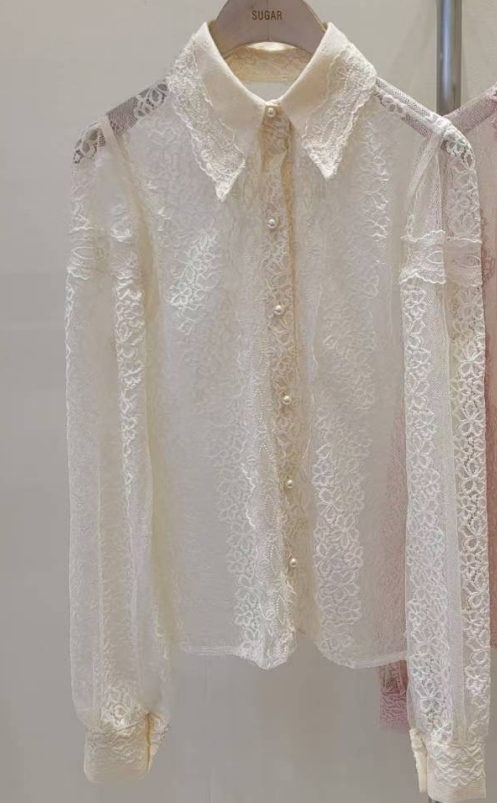SUGAR-슈가-T韓國代購㊣女士新款時尚推薦25秋冬襯衫蕾絲衫SUGAR襯衫/蕾絲衫圖色1