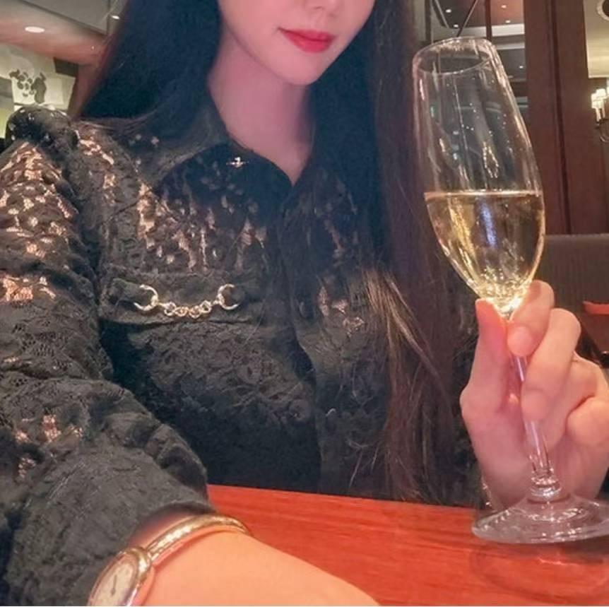 SUGAR-슈가-T東大門㊣實拍女士新款時尚25秋冬襯衫蕾絲衫SUGAR襯衫/蕾絲衫