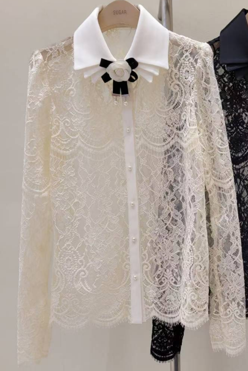 SUGAR-슈가-T東大門㊣實拍女裝新品職業真品休閑襯衫蕾絲衫SUGAR襯衫/蕾絲衫圖色1