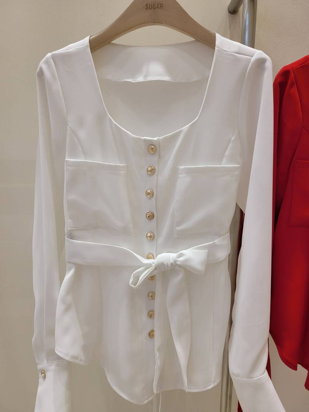 SUGAR-슈가-T東大門㊣代購女士新款25秋冬真品襯衫蕾絲衫SUGAR襯衫/蕾絲衫圖色1