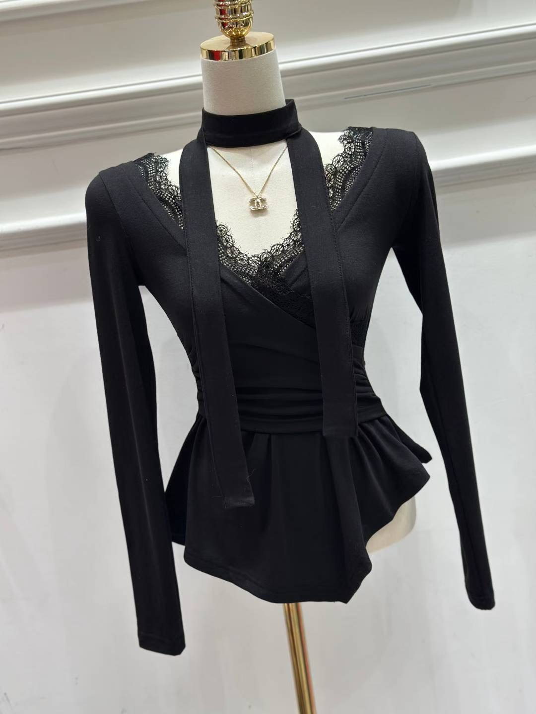 HEE SHOP東大門㊣代購女士新款人氣時尚真品長袖T恤含脖帶HEE SHOP長袖T恤圖色3