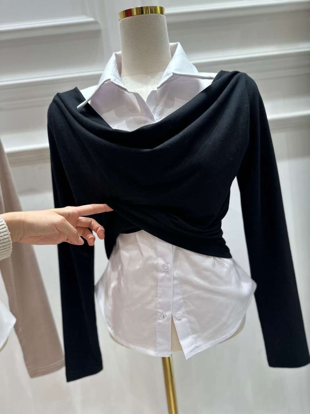 HEE SHOP東大門㊣實拍女士新款25秋冬人氣時尚長袖T恤假兩件HEE SHOP長袖T恤