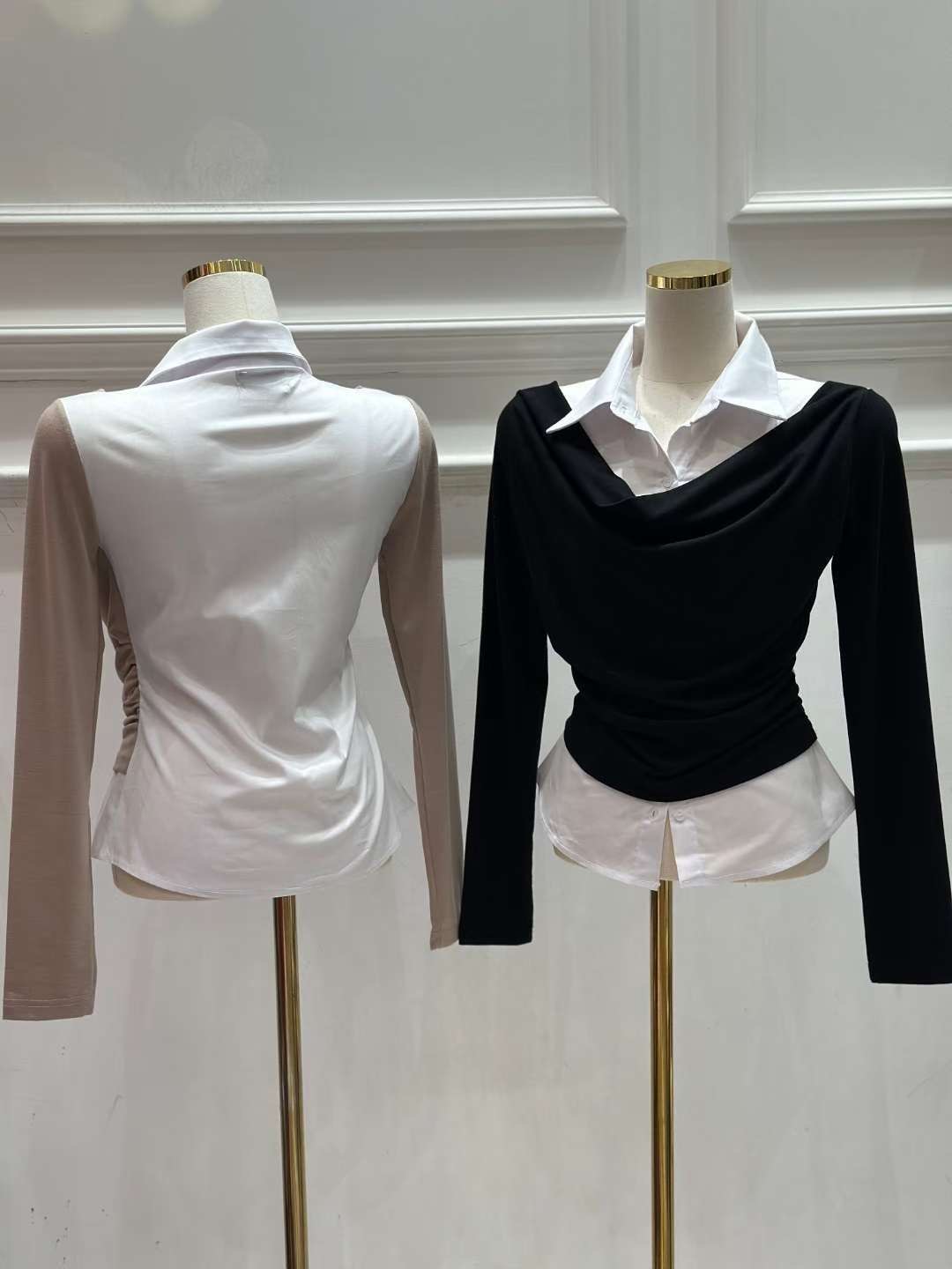 HEE SHOP東大門㊣實拍女士新款25秋冬人氣時尚長袖T恤假兩件HEE SHOP長袖T恤