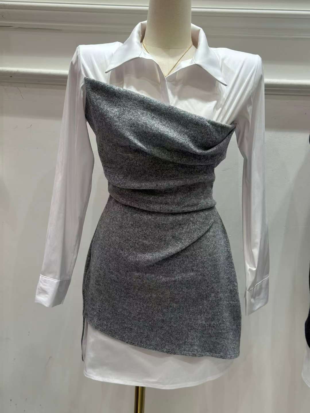 HEE SHOP東大門㊣代購女士新品真品推薦人氣熱賣連衣裙假兩件HEE SHOP連衣裙圖色1