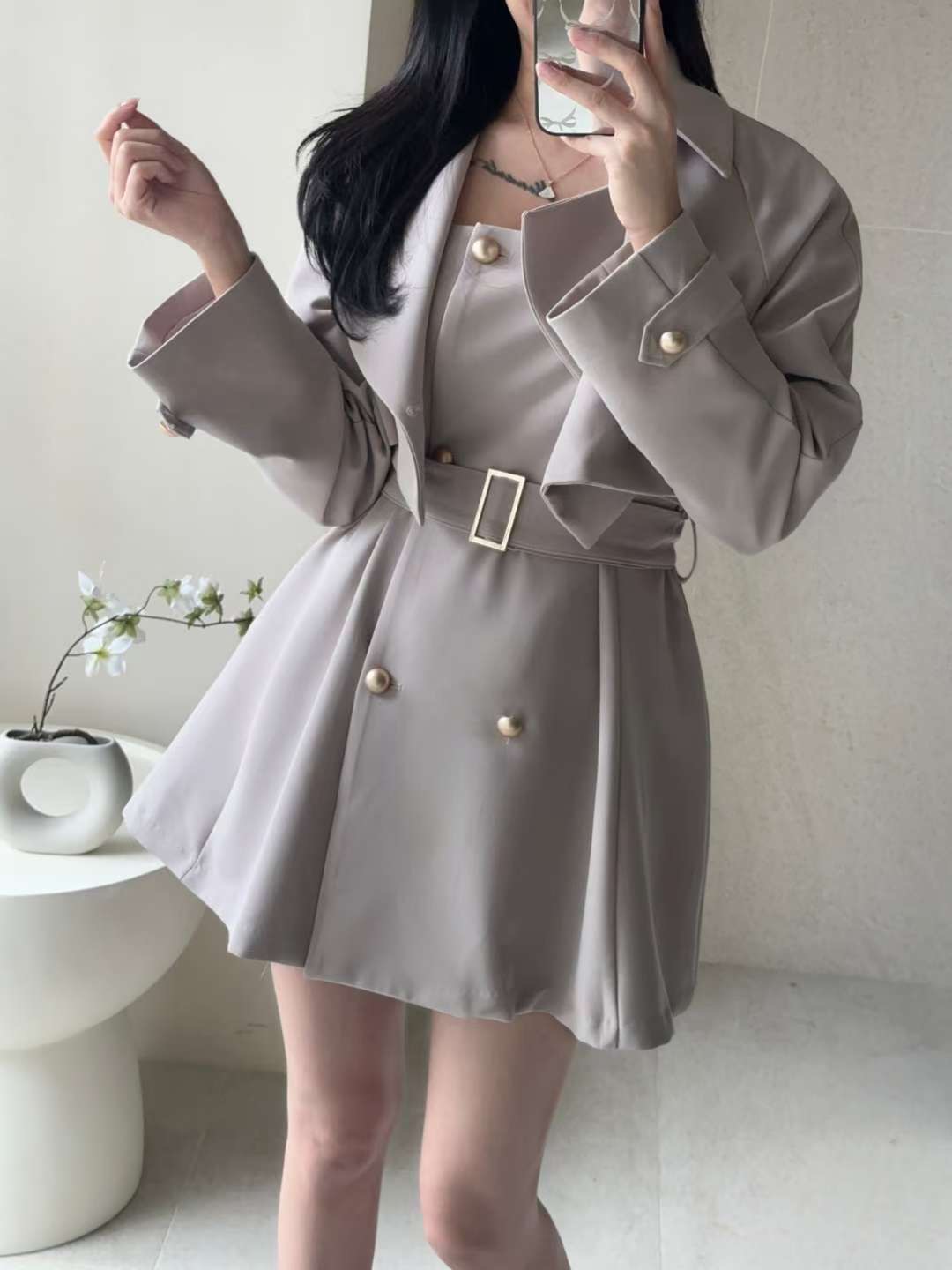 HEE SHOP東大門㊣代購女士新品職業熱賣25秋冬時尚真品套裝HEE SHOP套裝圖色2