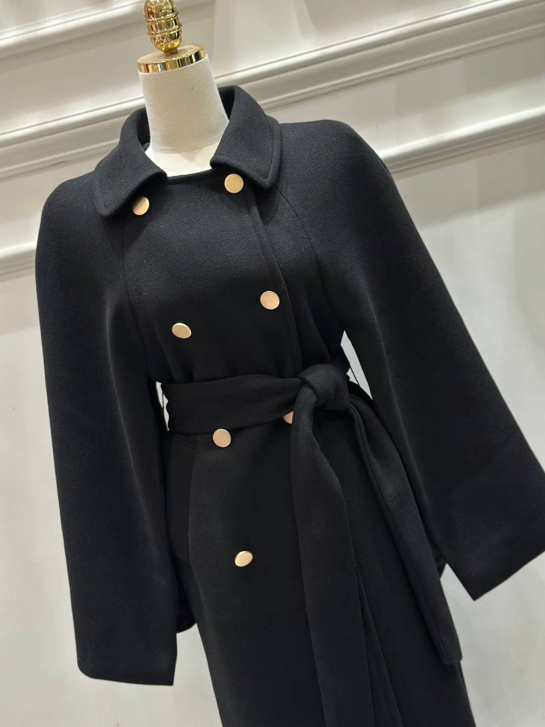 HEE SHOP東大門㊣實拍女士新款職業真品休閑25秋冬中長款大衣HEE SHOP中長款大衣