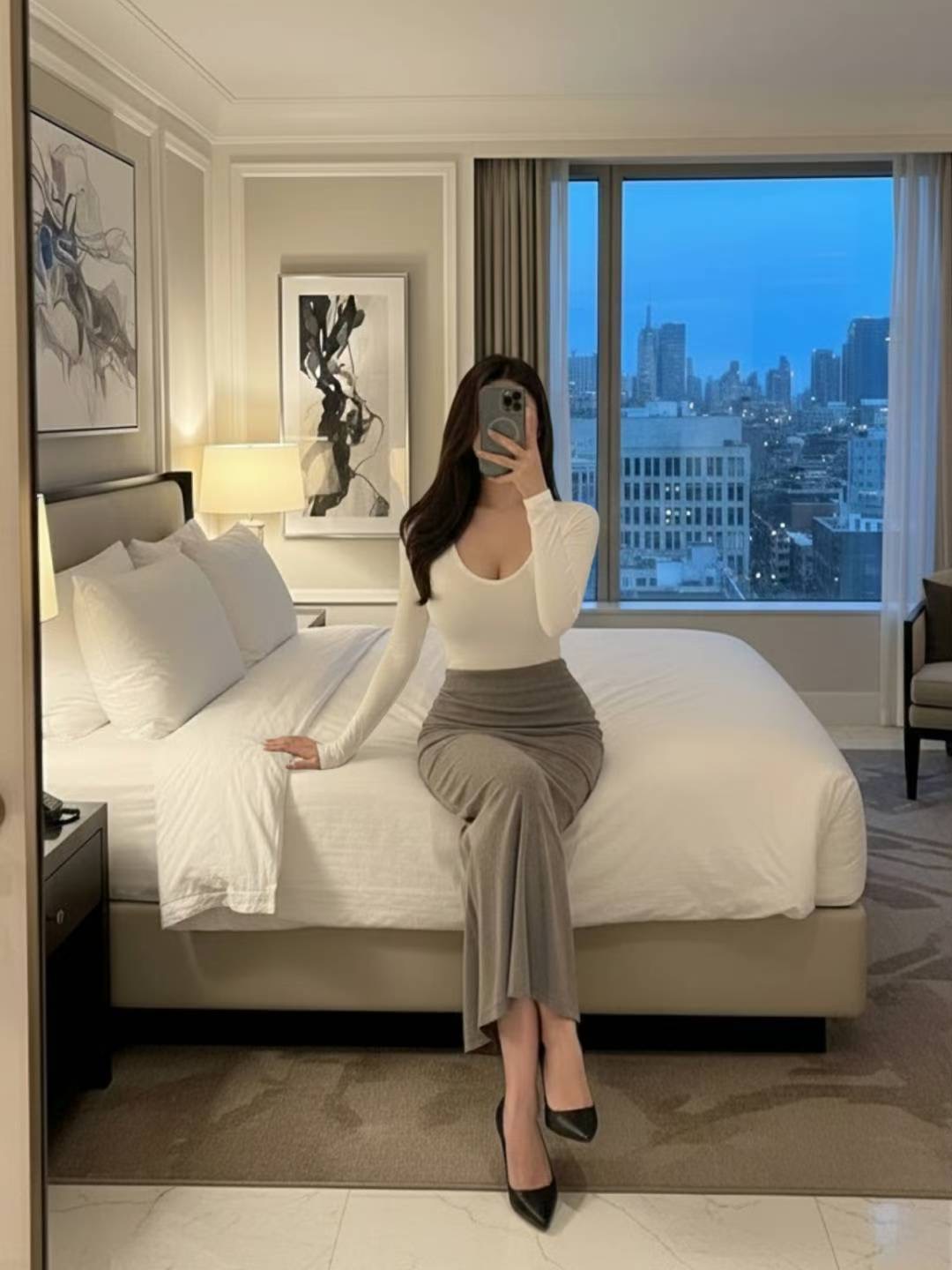 HEE SHOP韓國直郵㊣女士新款人氣職業時尚休閑25秋冬推薦長裙HEE SHOP長裙