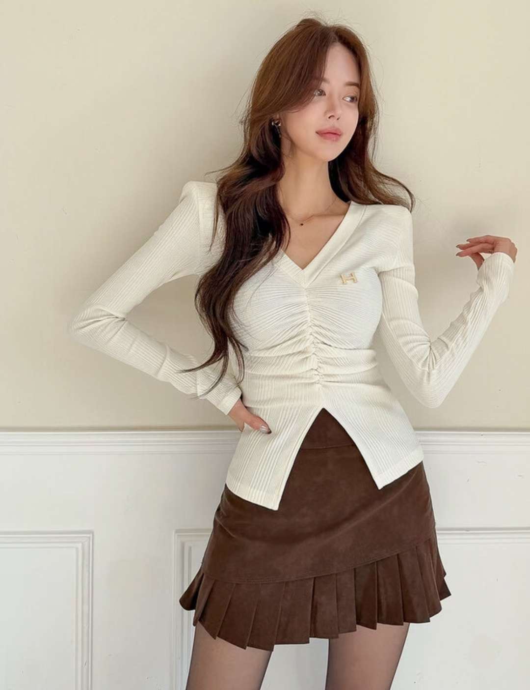 HEE SHOP韓國代購㊣女裝新款25秋冬人氣熱賣真品職業長袖T恤HEE SHOP長袖T恤