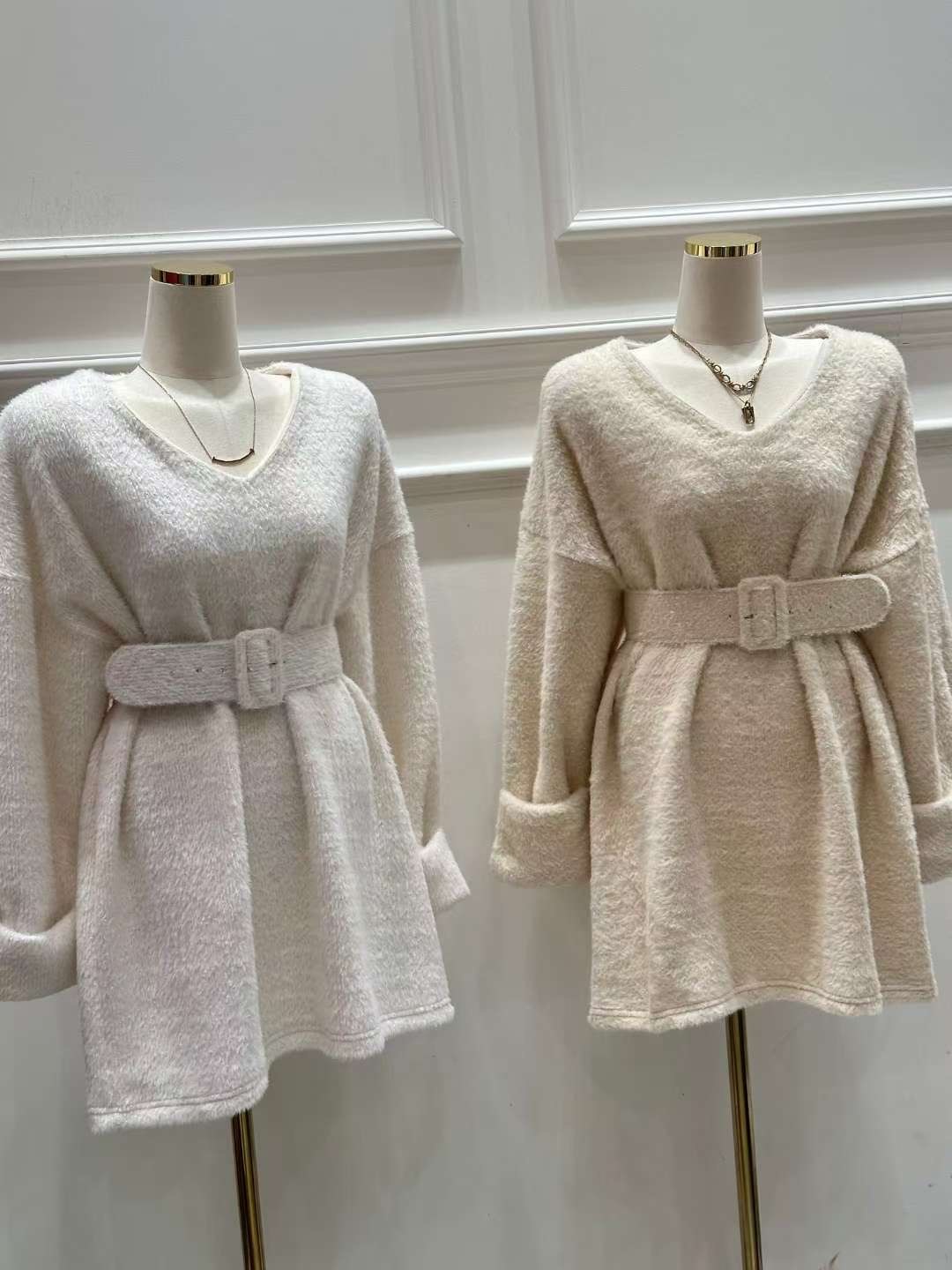 HEE SHOP韓國代購㊣女裝新款職業推薦熱賣休閑連衣裙含腰帶HEE SHOP連衣裙