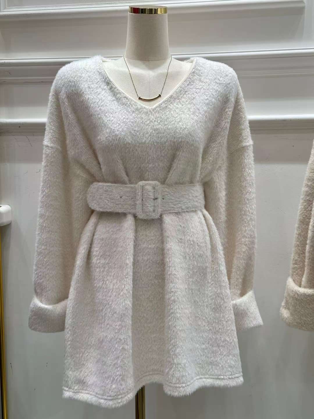 HEE SHOP韓國代購㊣女裝新款職業推薦熱賣休閑連衣裙含腰帶HEE SHOP連衣裙圖色2