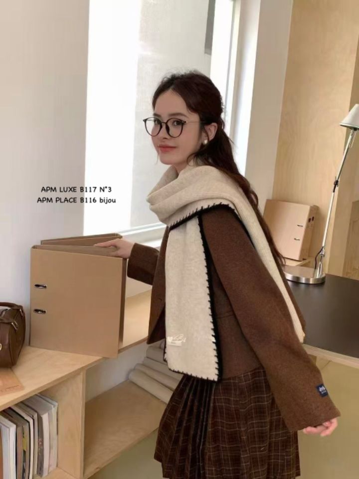 N3韓國直郵㊣女裝新款人氣推薦職業時尚休閑25秋冬圍巾披肩N3圍巾/披肩