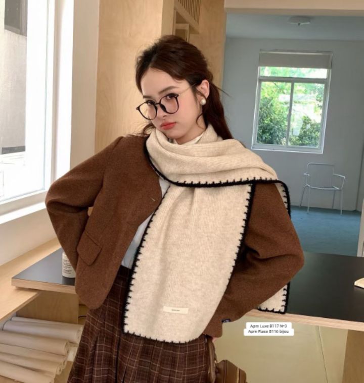 N3韓國直郵㊣女裝新款人氣推薦職業時尚休閑25秋冬圍巾披肩N3圍巾/披肩