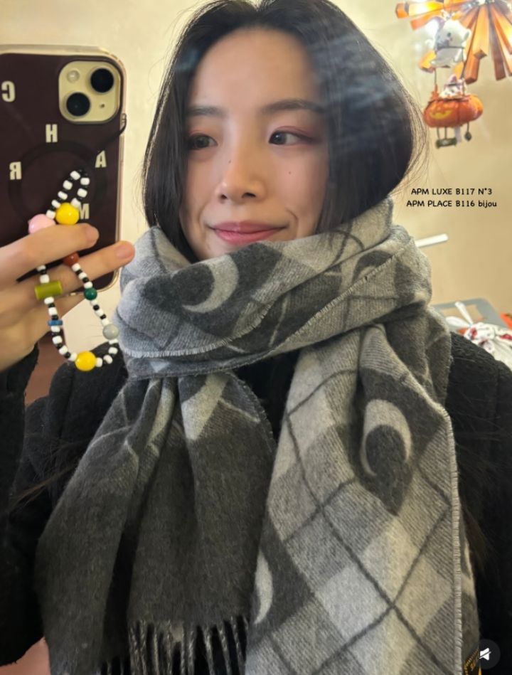 N3韓國代購㊣女裝新品時尚推薦人氣25秋冬休閑圍巾披肩雙面N3圍巾/披肩