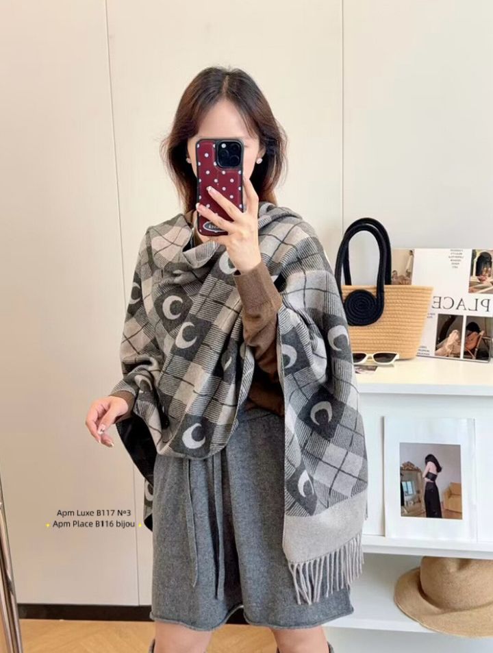 N3韓國代購㊣女裝新品時尚推薦人氣25秋冬休閑圍巾披肩雙面N3圍巾/披肩