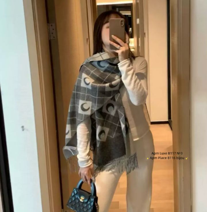 N3韓國代購㊣女裝新品時尚推薦人氣25秋冬休閑圍巾披肩雙面N3圍巾/披肩