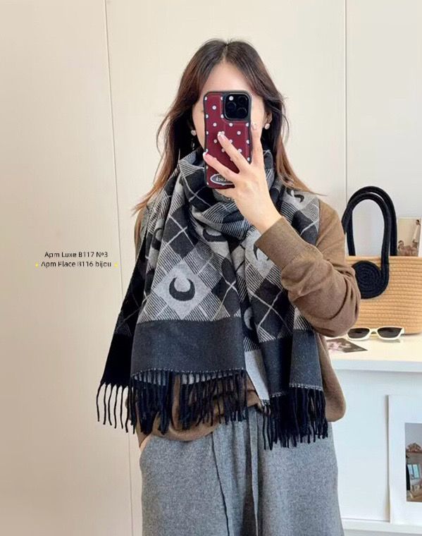 N3韓國代購㊣女裝新品時尚推薦人氣25秋冬休閑圍巾披肩雙面N3圍巾/披肩