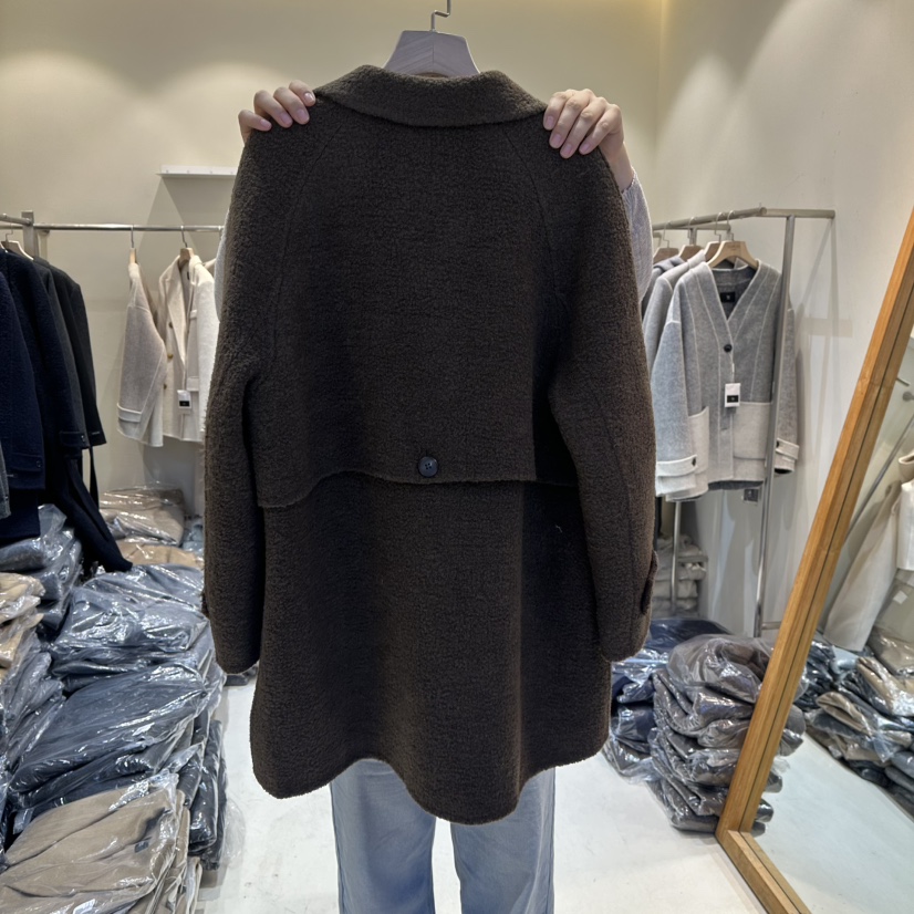 HER韓國直郵㊣女士新款推薦真品時尚人氣25秋冬休閑中長款大衣HER中長款大衣
