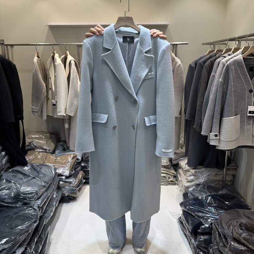 HER東大門㊣代購女裝新款人氣推薦職業熱賣休閑真品中長款大衣HER中長款大衣圖色1