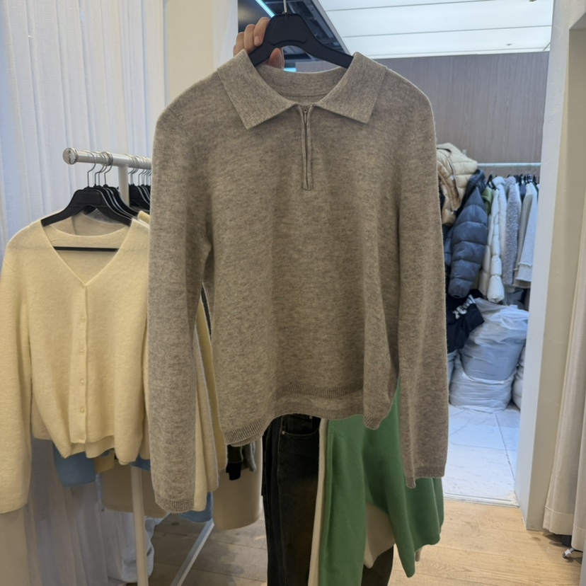 空韓國代購㊣女裝新款真品職業推薦時尚休閑25秋冬人氣針織衫空針織衫圖色1