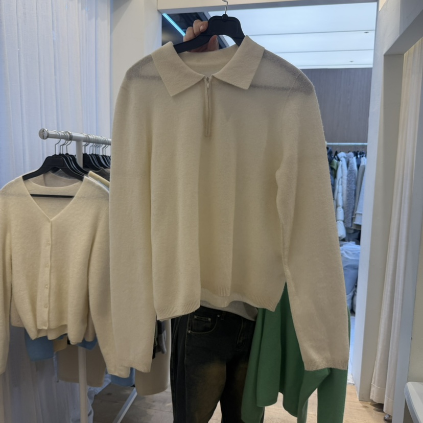 空韓國代購㊣女裝新款真品職業推薦時尚休閑25秋冬人氣針織衫空針織衫圖色2