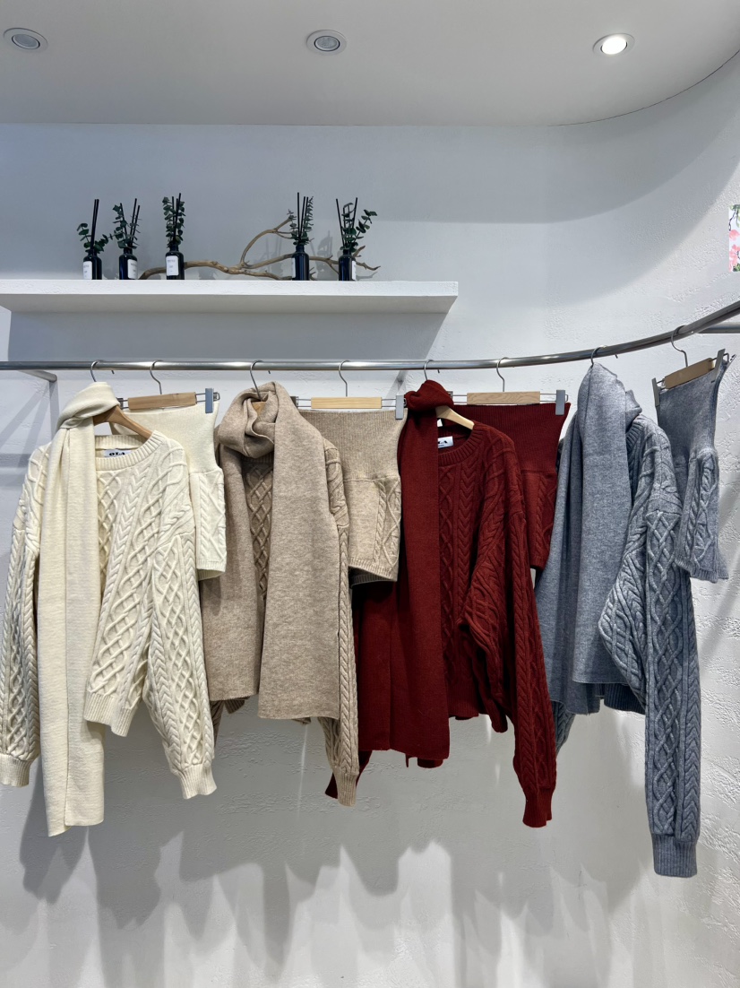 OLA韓國直郵㊣女士新款職業25秋冬真品休閑人氣套裝三件套圍巾mellor/OLA套裝