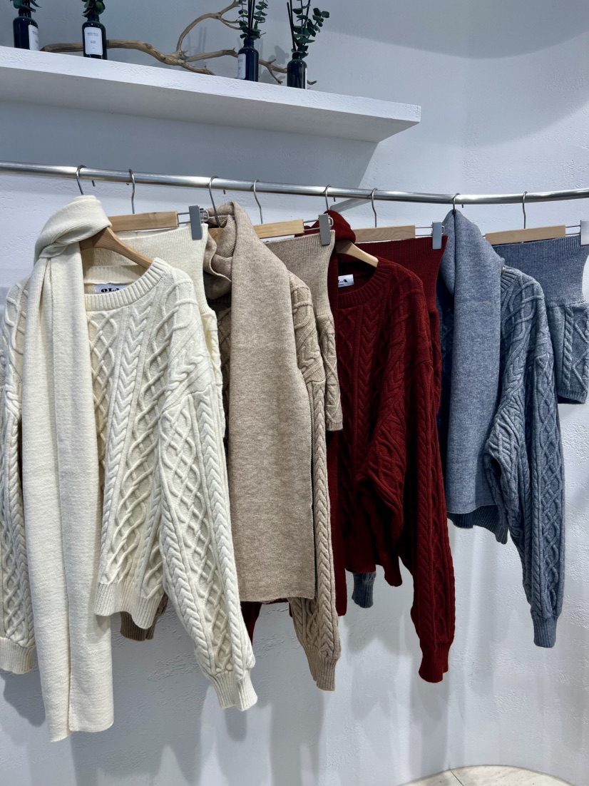 OLA韓國直郵㊣女士新款職業25秋冬真品休閑人氣套裝三件套圍巾mellor/OLA套裝