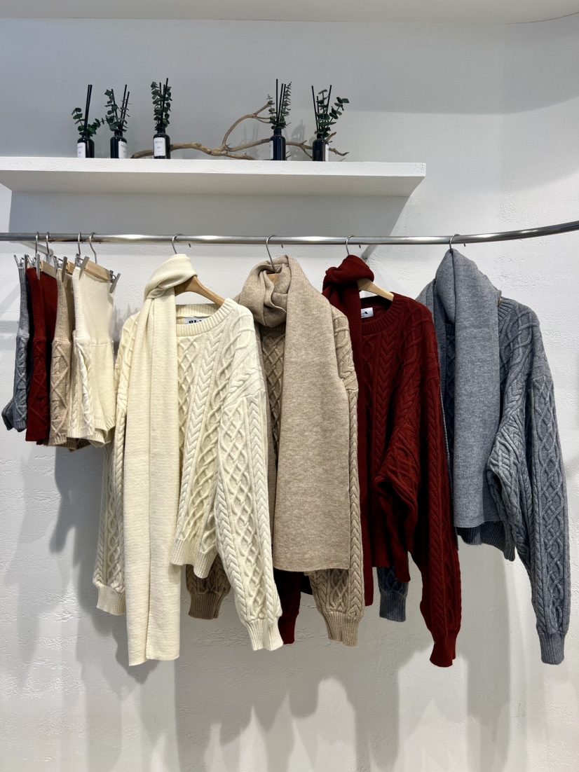 OLA韓國直郵㊣女士新款職業25秋冬真品休閑人氣套裝三件套圍巾mellor/OLA套裝