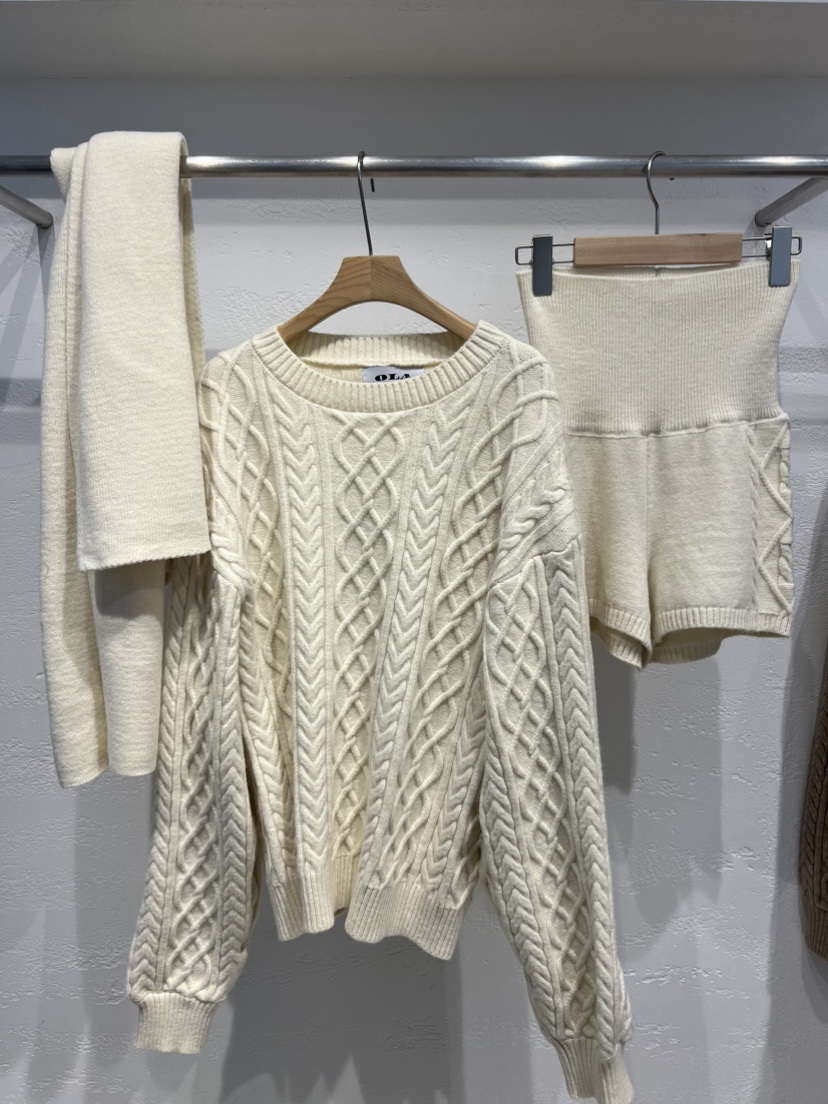 OLA韓國直郵㊣女士新款職業25秋冬真品休閑人氣套裝三件套圍巾mellor/OLA套裝圖色1