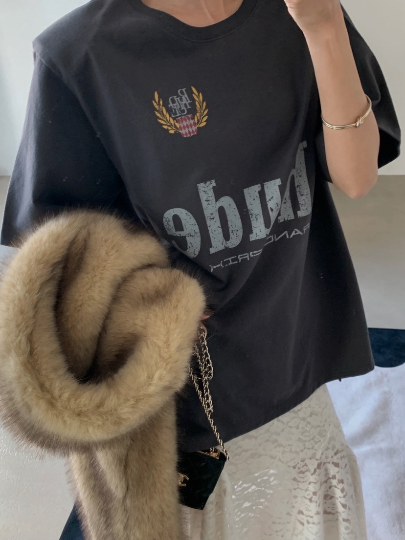 VERANDA東大門㊣實拍女裝新品人氣推薦真品熱賣T恤抓絨復古VERANDAT恤