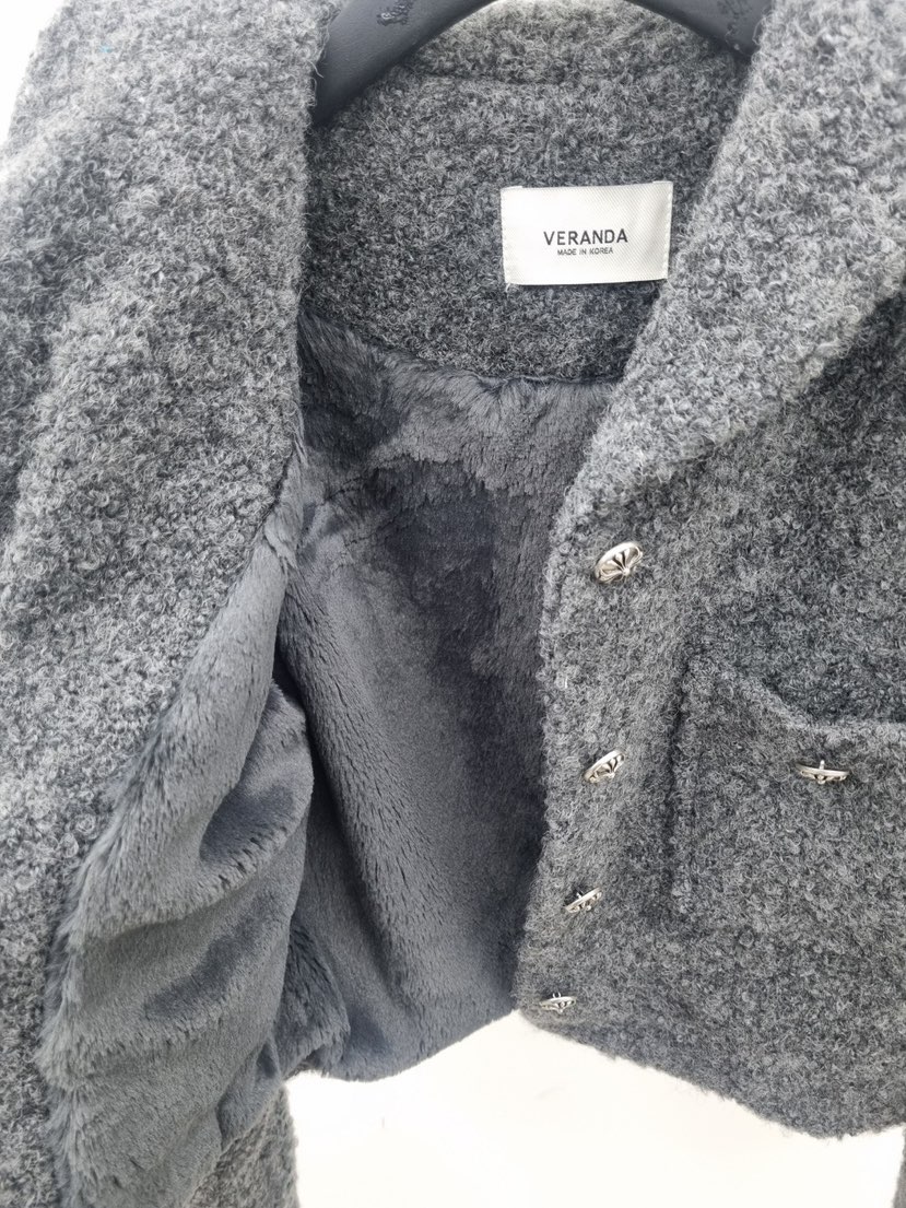 VERANDA東大門㊣直郵女士新款推薦休閑熱賣真品夾克粗花呢羊毛VERANDA夾克