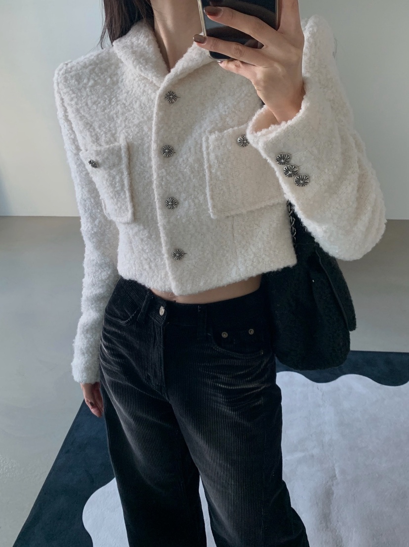 VERANDA東大門㊣直郵女士新款推薦休閑熱賣真品夾克粗花呢羊毛VERANDA夾克