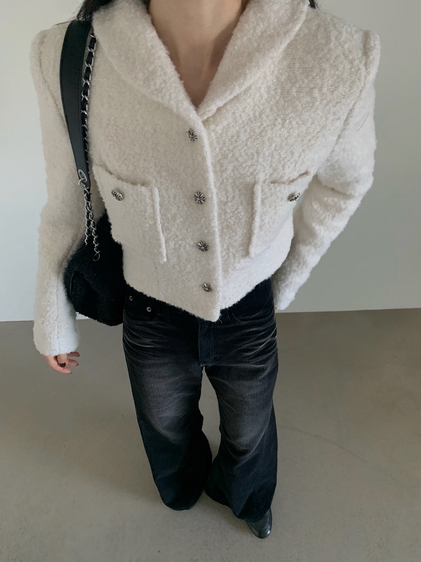 VERANDA東大門㊣直郵女士新款推薦休閑熱賣真品夾克粗花呢羊毛VERANDA夾克