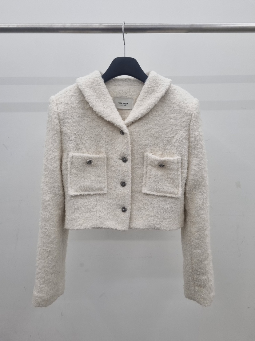 VERANDA東大門㊣直郵女士新款推薦休閑熱賣真品夾克粗花呢羊毛VERANDA夾克圖色2