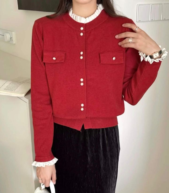 BLING BLING-S東大門㊣實拍女士新品25秋冬針織衫褶裥連帽BLING BLING-S針織衫圖色1