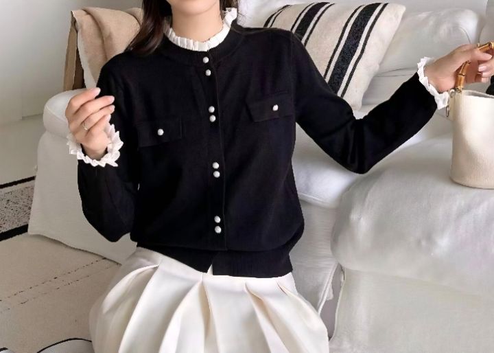 BLING BLING-S東大門㊣實拍女士新品25秋冬針織衫褶裥連帽BLING BLING-S針織衫圖色2