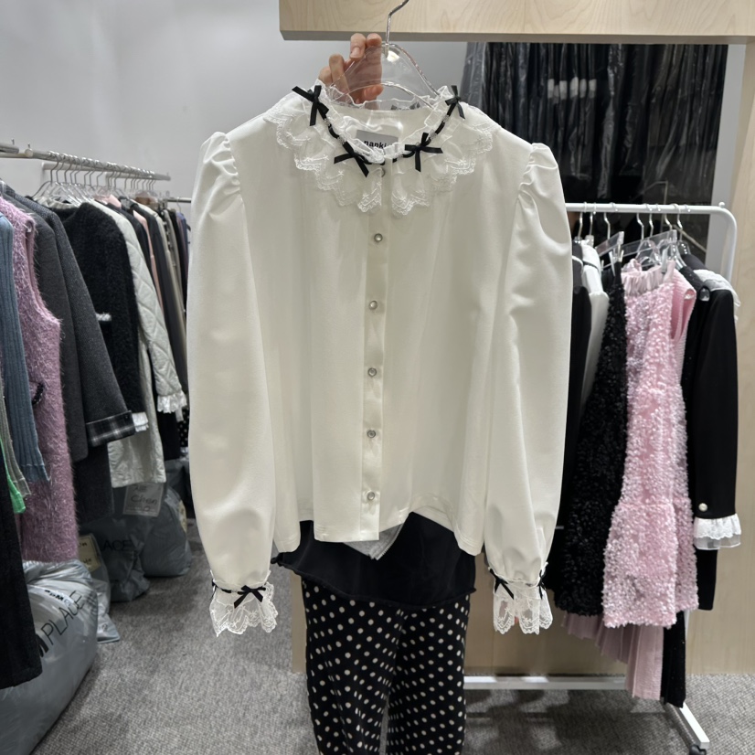 NAPKIN韓國直郵㊣女士新品人氣時尚職業25秋冬推薦襯衫蕾絲衫NAPKIN襯衫/蕾絲衫圖色1