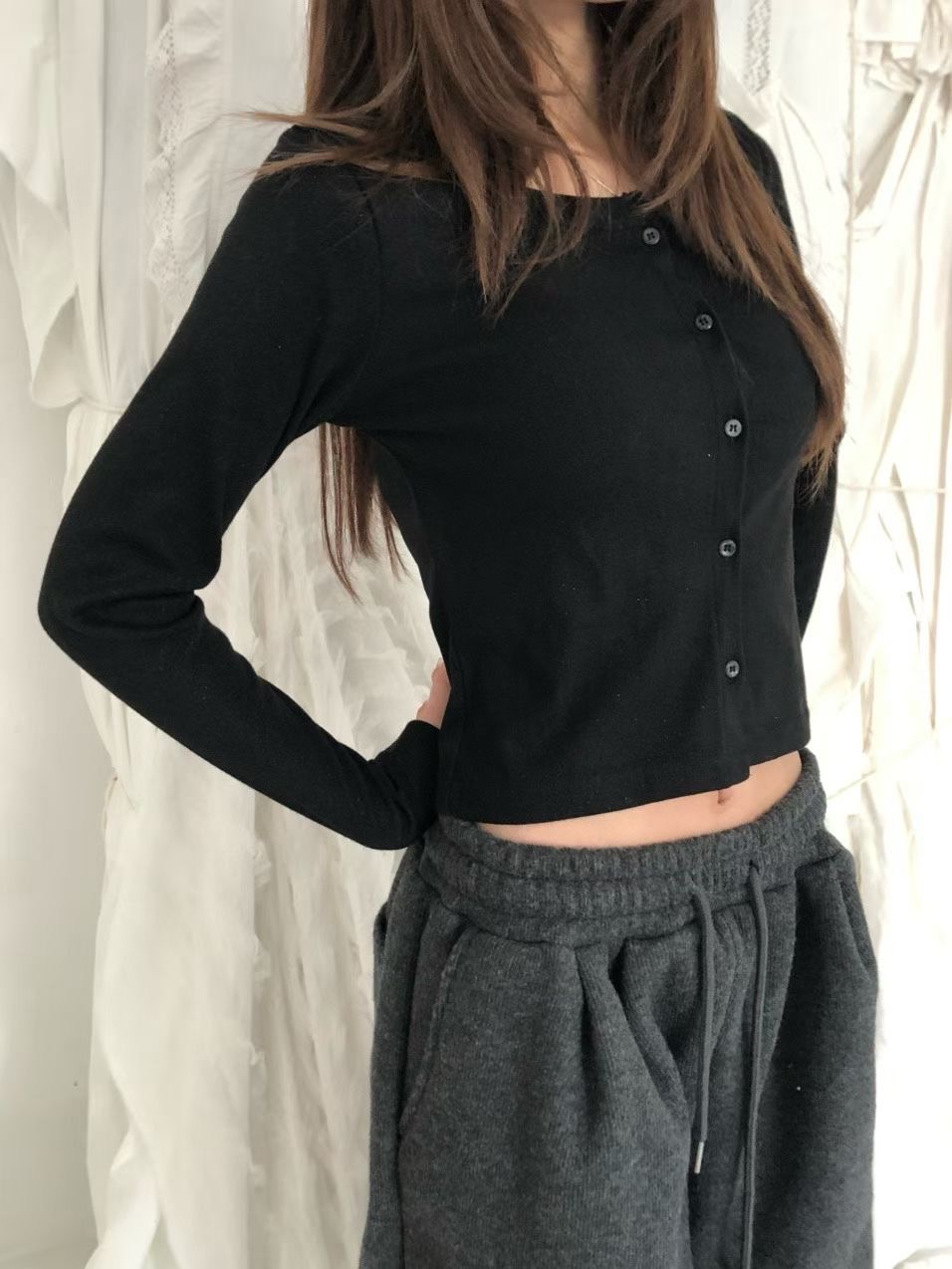 HIDDENHILLS韓國直郵㊣女裝新品推薦25秋冬休閑真品時尚針織衫HIDDENHILLS針織衫