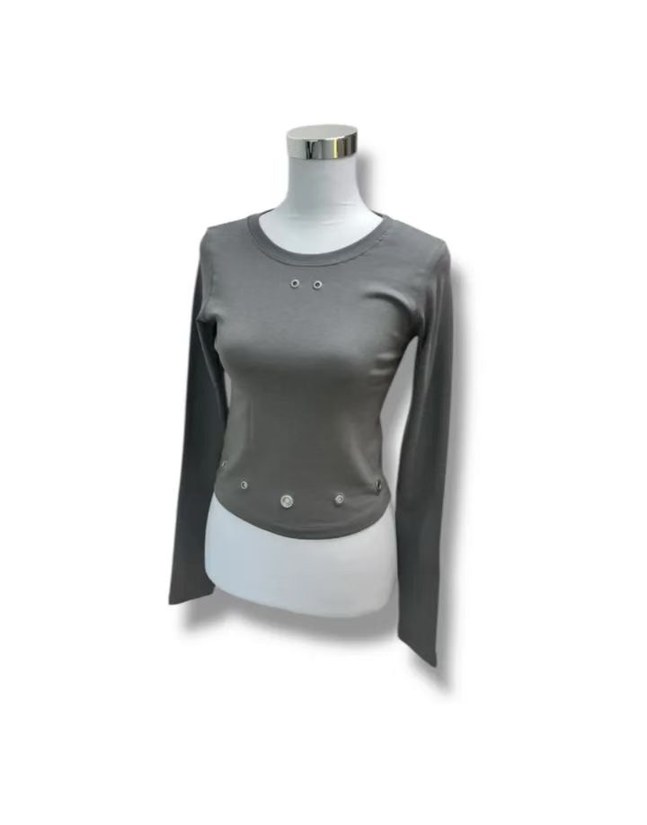 HIDDENHILLS韓國直郵㊣女士新品真品推薦熱賣職業休閑長袖T恤HIDDENHILLS長袖T恤圖色2