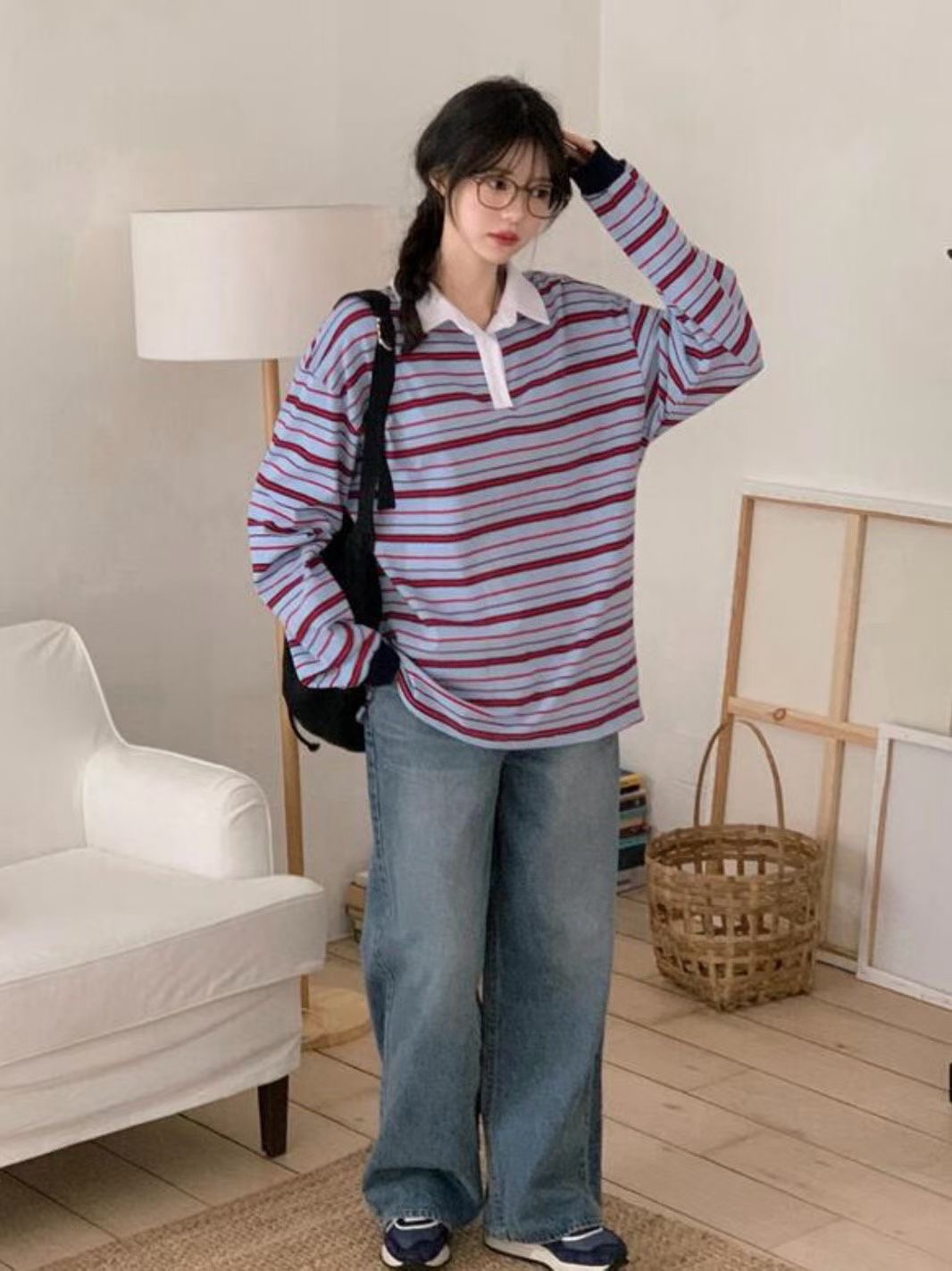 HIDDENHILLS韓國代購㊣女士新品熱賣休閑25秋冬人氣長袖T恤HIDDENHILLS長袖T恤