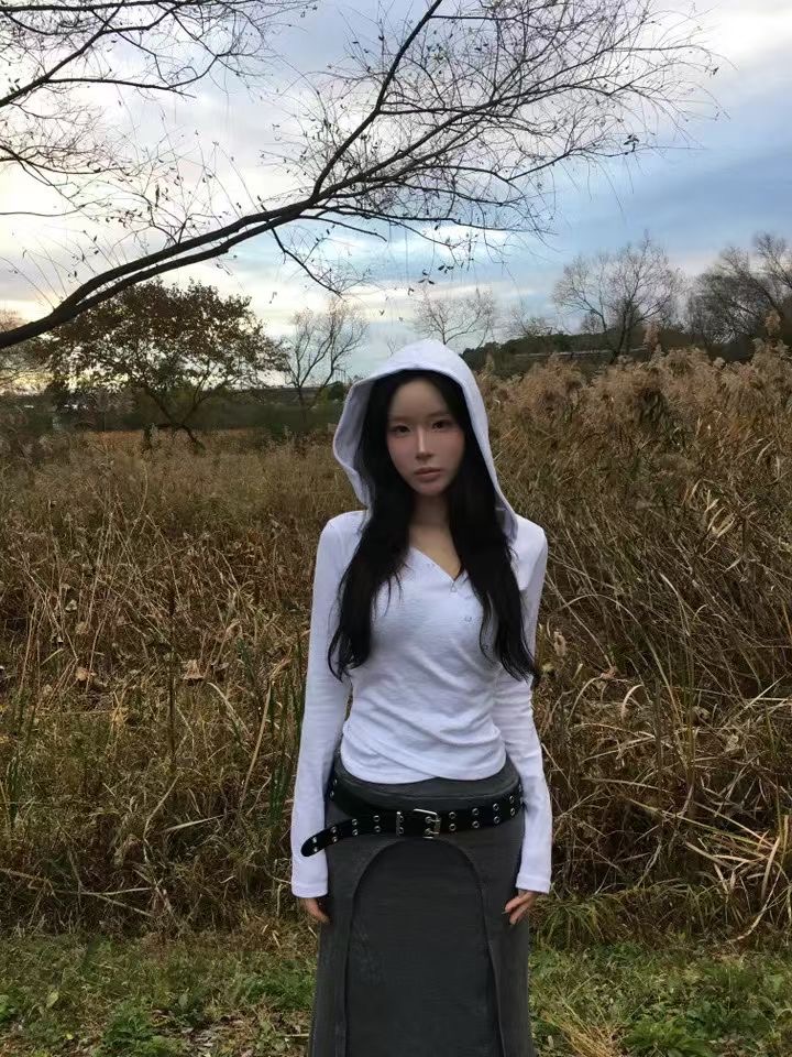 HIDDENHILLS東大門㊣代購女裝新品人氣真品推薦25秋冬長袖T恤HIDDENHILLS長袖T恤圖色2